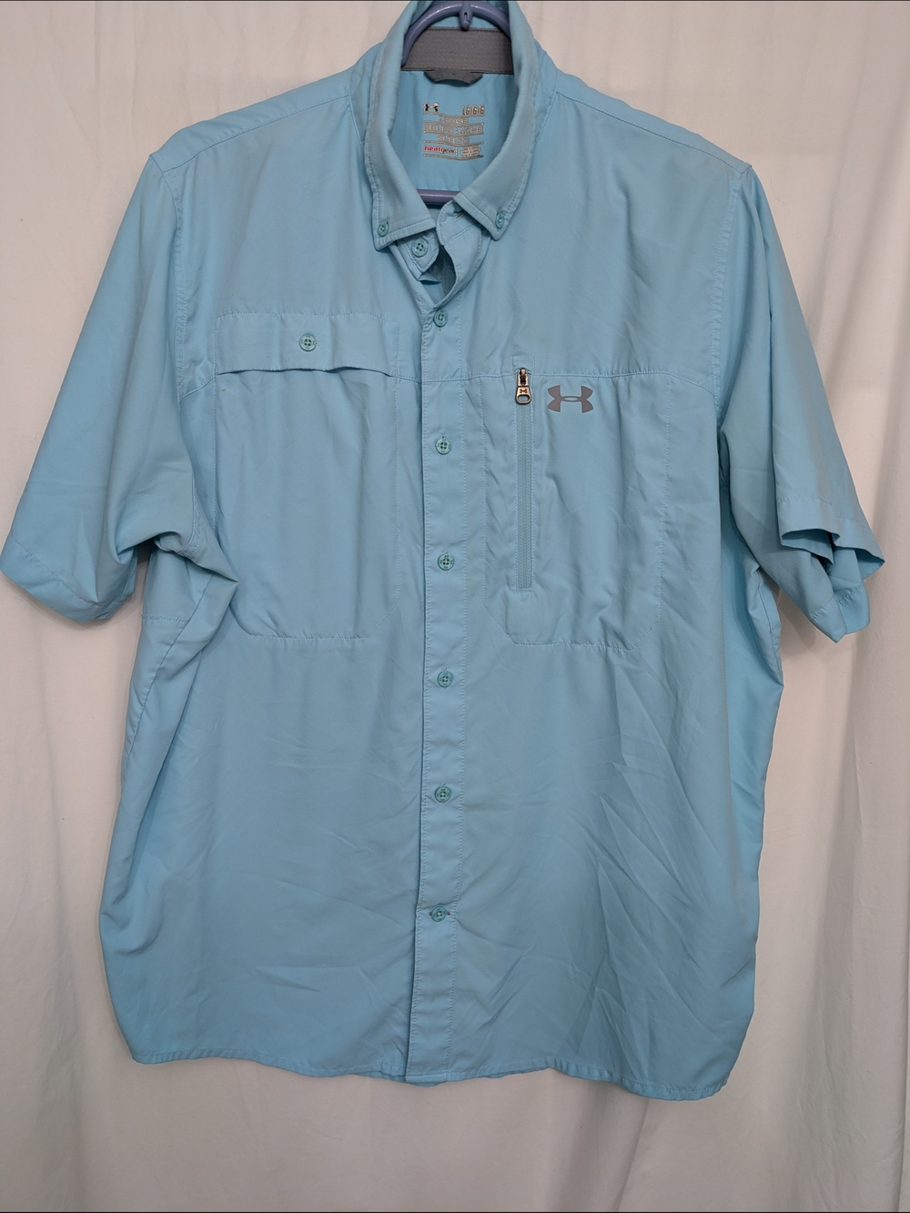 Under Armour Blue HeatGear Fishing Shirt Large - Picture 2 of 9